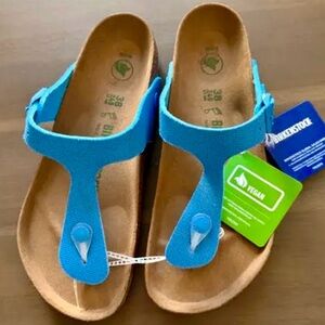 Birkenstock Light Blue Toe-Post Sandals with Adjustable Strap
